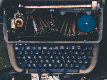 Directly above shot of typewriter