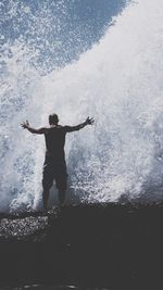 People standing in water