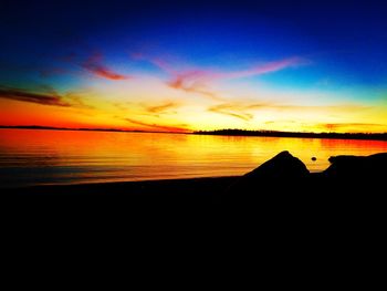 Scenic view of sea at sunset