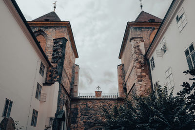 Low angle view of buildings against sky