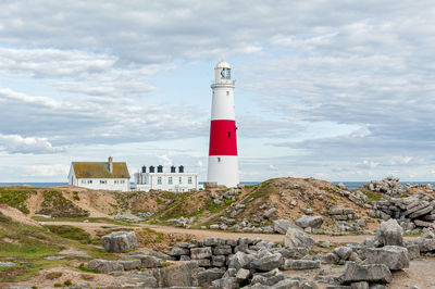 Portland bill lighthouse. dorset coast in isle of portland, uk. 