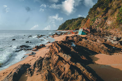 Panoramic view of beach against sky