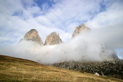 Photographic documentation of the dolomites particular of the sasso lungo group