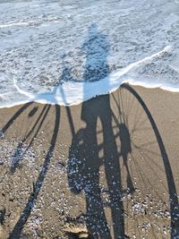 Shadow of people on beach