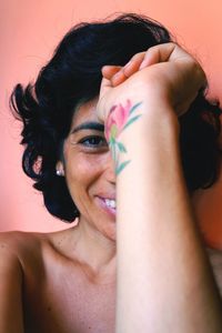 Close-up of smiling young woman