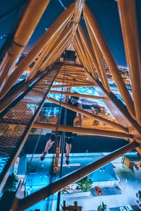 Low angle view of illuminated ceiling