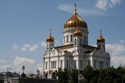 Low angle view of church against sky