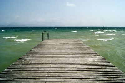 View of pier on sea