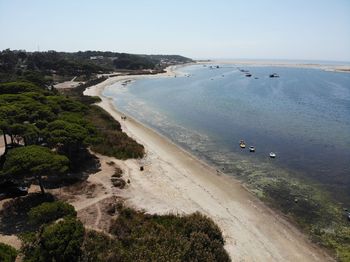 High angle view of beach against sky