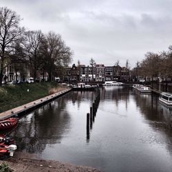 View of canal along buildings