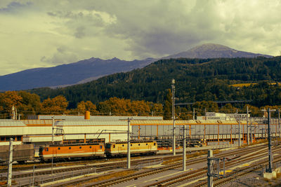 Railroad tracks against sky