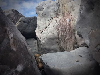 Scenic view of rock formation against sky