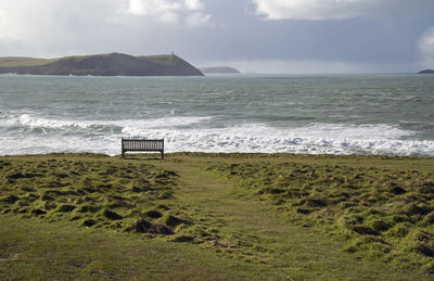 Scenic view of beach against sky