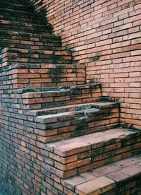 Low angle view of brick wall of building