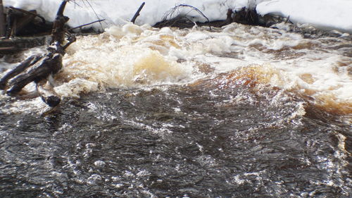 Close-up of water splashing in a sea