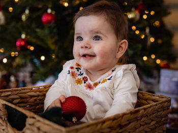 Close-up of cute baby girl