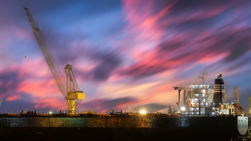 Cranes at night