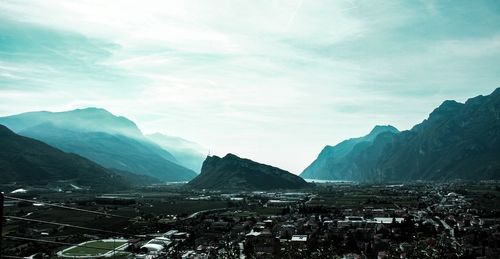 Scenic view of mountains against sky