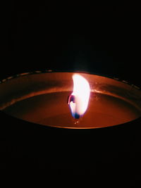 Close-up of lit candle