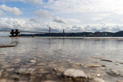 View of river against cloudy sky