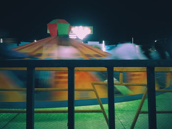 Low angle view of illuminated built structure
