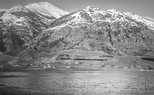 Scenic view of majestic mountain at letino