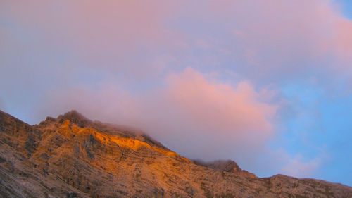 Low angle view of mountain against sky