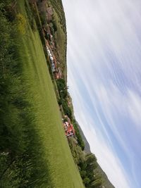 High angle view of beach against sky