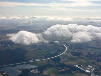 Aerial view of landscape against sky