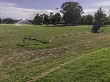 Scenic view of field against sky