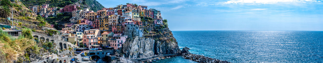 Panoramic view of sea against cloudy sky