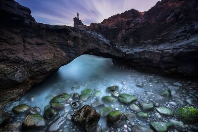 Rock formations at beach