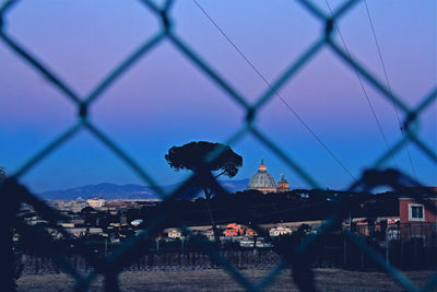 Panorama of rome at sunset. unusual point of view.