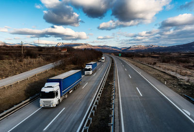 High angle view of highway