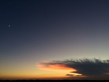 Low angle view of sky at sunset