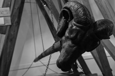 Low angle view of a horse statue