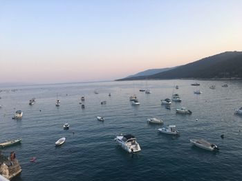 Boats sailing in sea