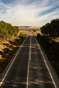 View of the town of viana from a bridge on the camino frances