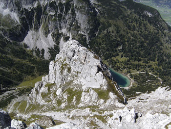 Scenic view of waterfall