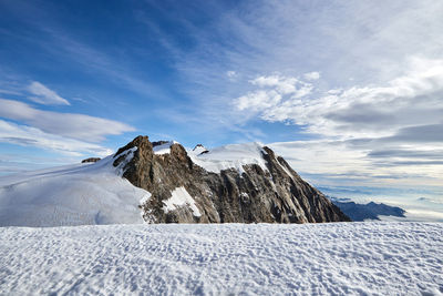 Scenic view of snowcapped mountain against sky