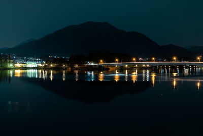 Illuminated city at night