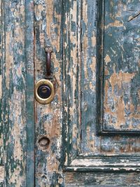 Close-up of old wooden door