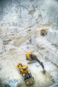 High angle view of quarry