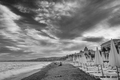 View of sea against cloudy sky