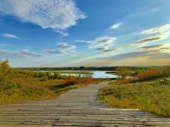 Scenic view of land against sky