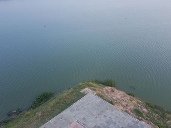 High angle view of beach against sky