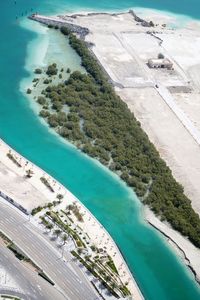 High angle view of dam