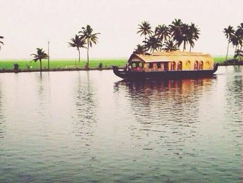 View of boat in sea