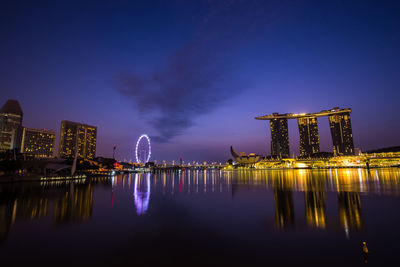 Illuminated city at night
