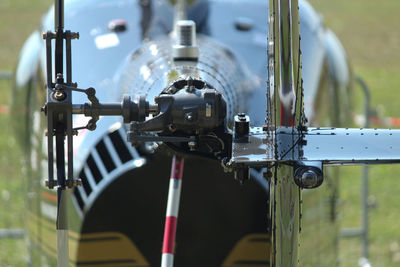 Close-up of helicopter